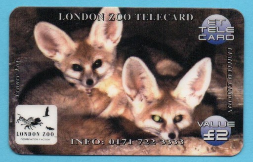 Zdjęcie oferty: UK karta prepaid fauna FENEK