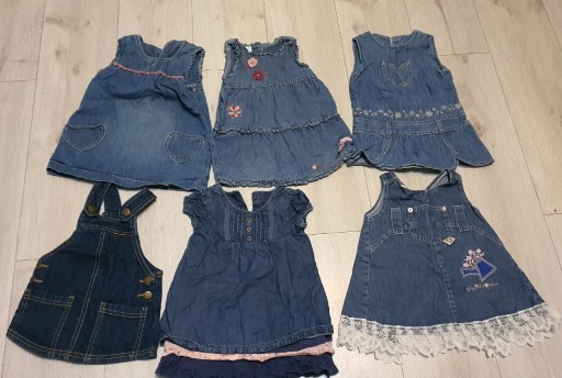 Zdjęcie oferty: Zestaw sukienki jeansowe 6-9-12msc