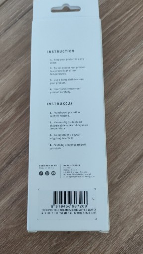 Zdjęcie oferty: Pasek Tech Protect Apple Watch 6/7/8/9/10/SE (40/41/42 mm) STARLIGHT