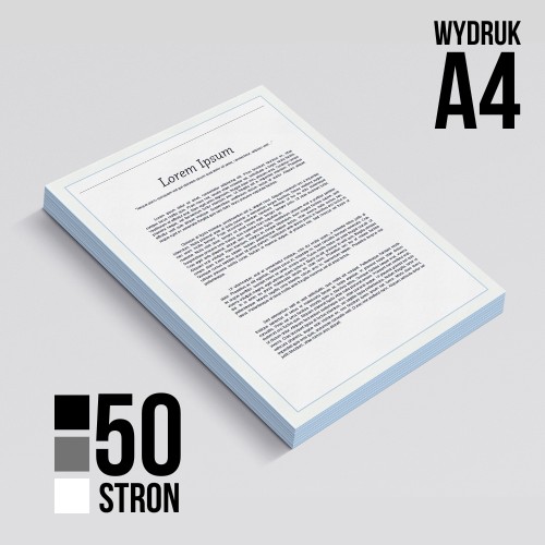 Zdjęcie oferty: Wydruk druk drukowanie A4 standard 50 stron PDF