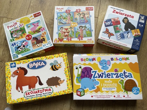 Zdjęcie oferty: Zestaw dzieci puzzle domino zwierzątka 2-4 lata