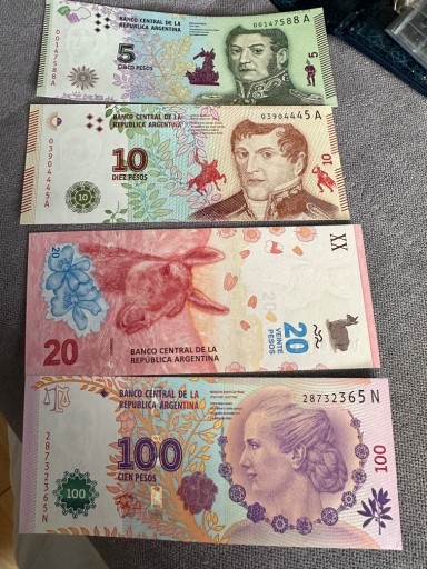 Zdjęcie oferty: Argentina set 5 10 20 100 pesos