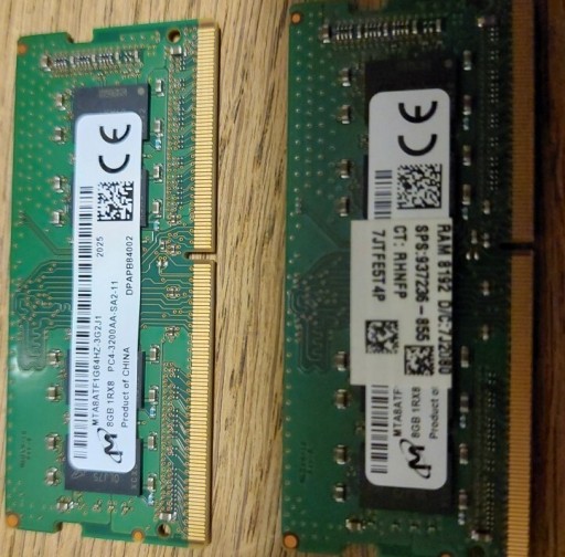 Zdjęcie oferty: ram DDR 4 micron 2x8gb 16gb dual 3200 mhz