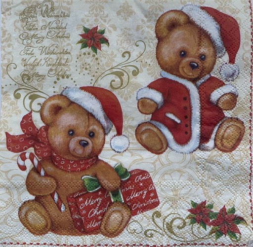 Zdjęcie oferty: Serwetka decoupage MISIE 33x33 cm 1szt