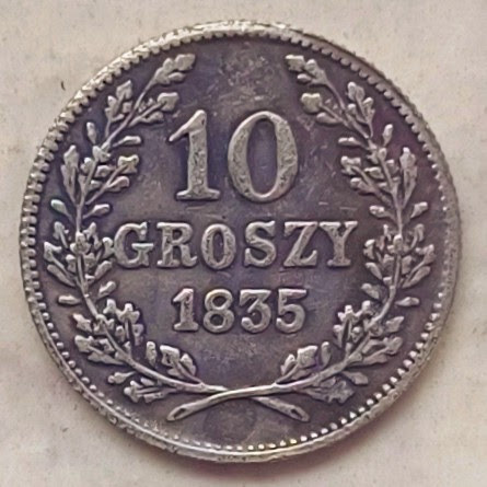 Zdjęcie oferty: Stara Moneta Polska Kraków 10 Groszy 1835 rok r. 