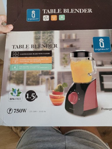 Zdjęcie oferty: Blender stojący kielichowy szklany 1,5 aigostar pomegranate 300100jdf 750 