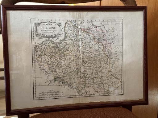 Zdjęcie oferty: MAPA POLSKI Z 1778 R. Vaugondy Pologne miedzioryt