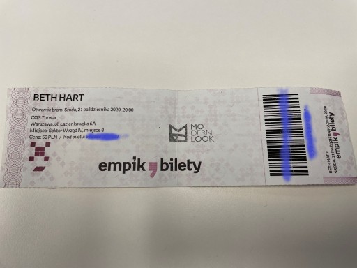 Zdjęcie oferty: Bilet Beth Hart Warszawa 03.12.2022