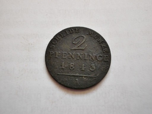 Zdjęcie oferty: 2 Pfenninge 1843 A