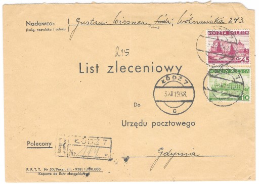 Zdjęcie oferty: P. P. T. T. Nr 53 List zleceniowy (II. - 1938)
