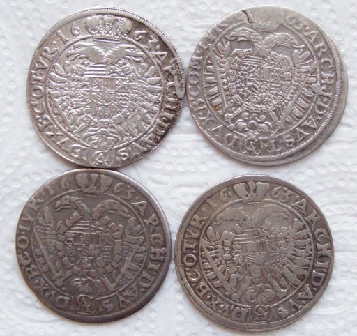 Zdjęcie oferty: Leopold I.zestaw XV krajcarów 1663 r. CA - WIEDEŃ