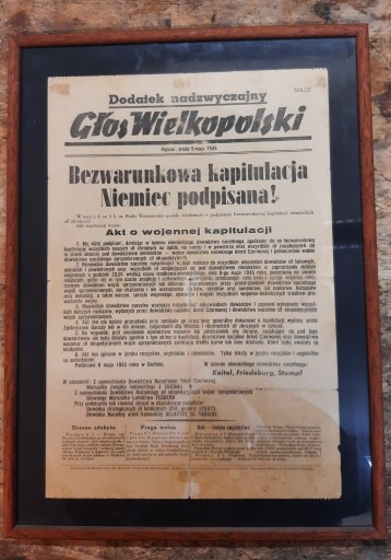 Zdjęcie oferty: Kapitulacja! 1945 druk ulotny. Oprawiony 