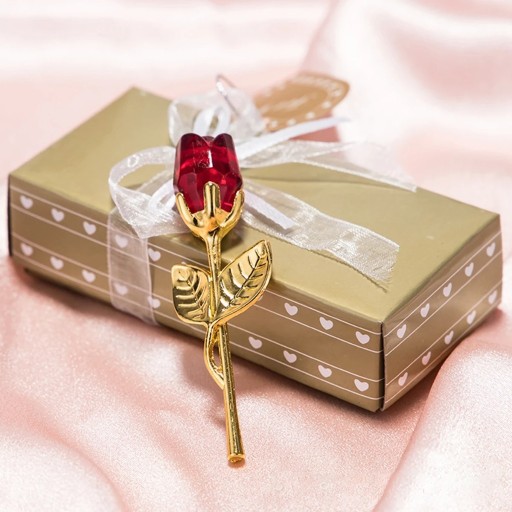 Zdjęcie oferty: Szklana róża, kryształowy kwiat w pudełku.
