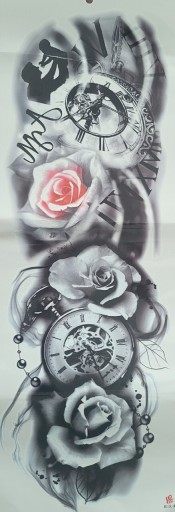 Zdjęcie oferty: Tatuaż zmywalny kwiaty, zegar