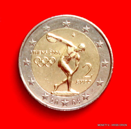 Zdjęcie oferty: 2 Euro 2004 Grecja -Olimpiada Ateny -Błąd menniczy