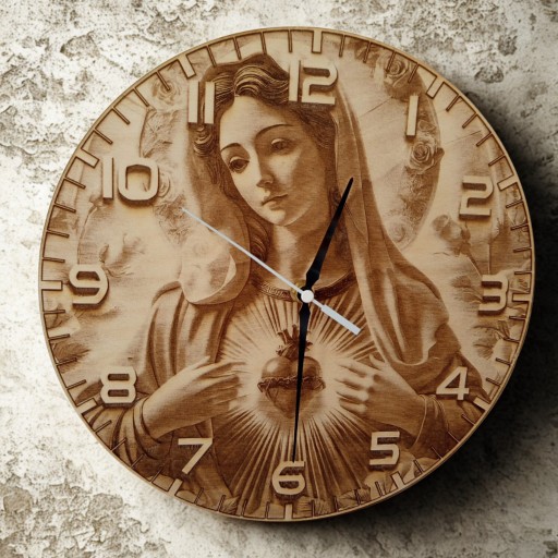 Zdjęcie oferty: Zegar Matką Boską z grawerem – prezent religijny - 40 cm