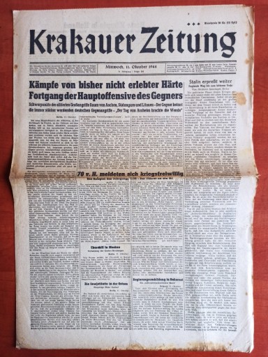 Zdjęcie oferty: Krakauer Zeitung - 261/1944