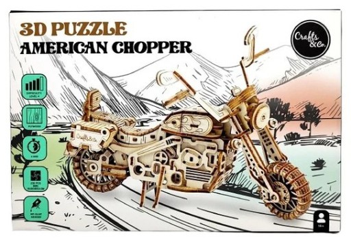 Zdjęcie oferty: Drewniane puzzle 3D American Chopper