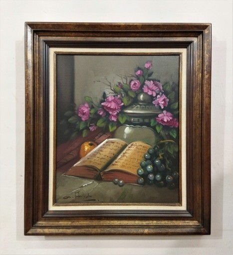 Zdjęcie oferty: PIĘKNY OBRAZ NA PŁÓTNIE W DREWNIANEJ RAMIE 81x71cm
