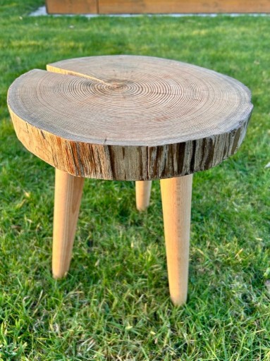 Zdjęcie oferty: Stolik Kawowy z Plastra 800 Letniego Drewna 35cm wys. 31cm śre.