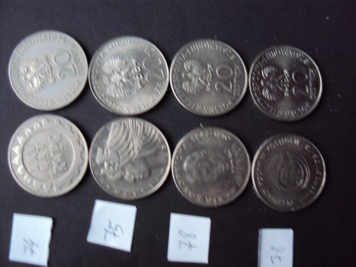 Zdjęcie oferty: Zestaw monet PRL 20zł. 4szt.z 1974-75-78r. j.foto
