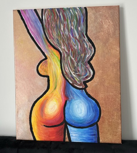 Zdjęcie oferty: Obraz na płótnie ręcznie malowany ciało kobieta