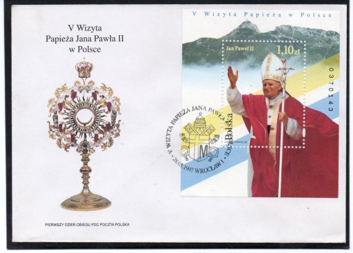 Zdjęcie oferty: koperta FDC - 3507 - blok 160 - Jan Paweł II