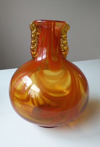 Zdjęcie oferty: Piękny wazon ze smugami z huty Laura, PRL, L.70-te