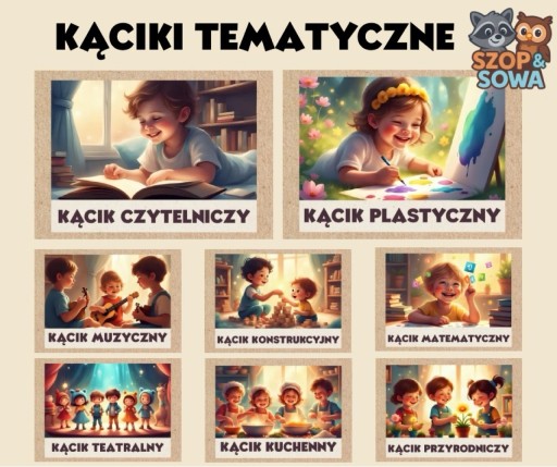 Zdjęcie oferty: Plansze demonstracyjne przedszkole kącik kąciki tematyczne plik PDF
