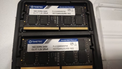 Zdjęcie oferty: TimeTec ram 32GB 2X16GB 2RX8 2400Mhz SODIMM DDR4