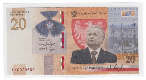 Zdjęcie oferty: Banknoty 20zł Lech Kaczyński LK0029600 !!!!!