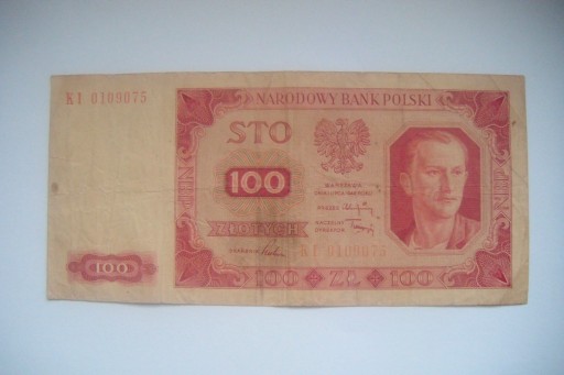 Zdjęcie oferty: Polska Banknot PRL 100 zł.1948 r.seria KI