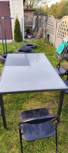 Zdjęcie oferty: Stół z ramą stalową ze szklanym blatem 90x150cm