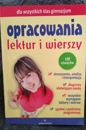 Zdjęcie oferty: Opracowania lektur i wierszy 108 utworów Adamantan