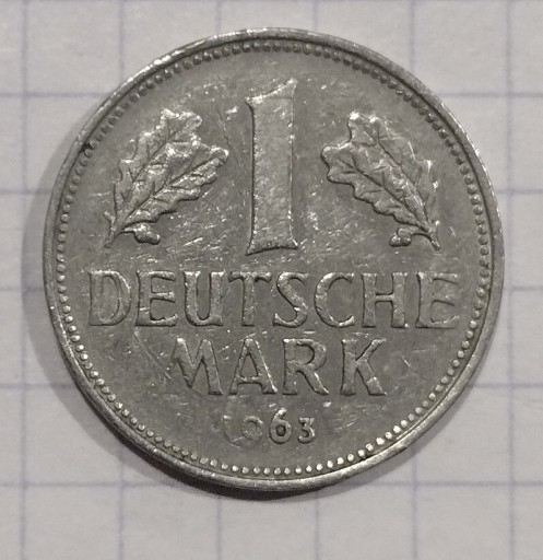 Zdjęcie oferty: #231 Niemcy - RFN 1 marka 1963 J