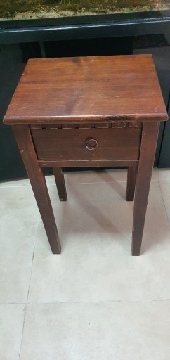 Zdjęcie oferty: Drewniany kwietnik, stolik z szufladą