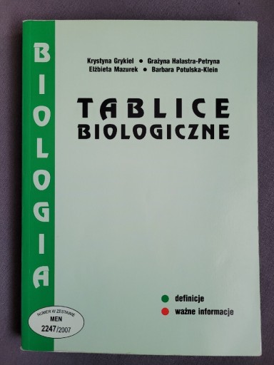 Zdjęcie oferty: Tablice biologiczne Grygiel PODKOWA