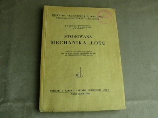 Zdjęcie oferty: Stosowana mechanika lotu 1938