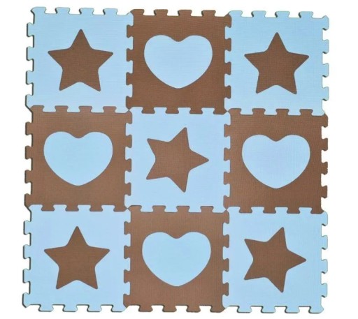 SUN TA TOYS Puzzle piankowe Gwiazdy i serca niebieskie S4 (30x30)