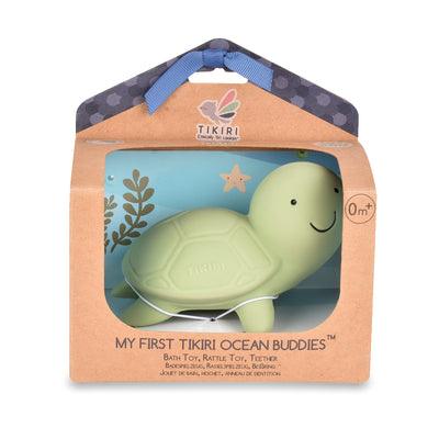Tikiri Ocean Buddies - Żółw - grzechotka i gryzak z naturalnej gumy - KRK