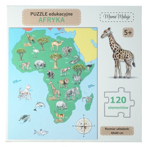 Puzzle Mama Maluje 120 elementów Puzzle edukacyjne Afryka