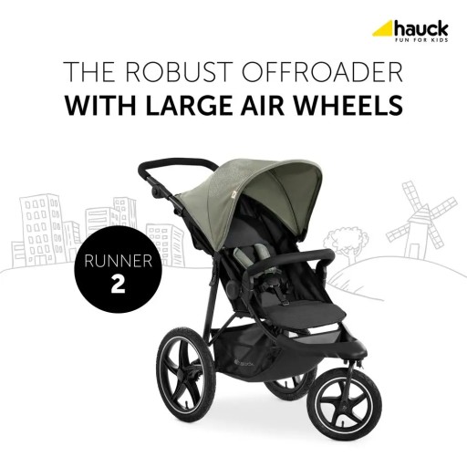 Wózek spacerowy Hauck zielony aluminiowy 3 koła 11,10 kg