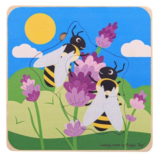Puzzle drewniane Bigjigs Toys 4 elementy cykl życia pszczoły