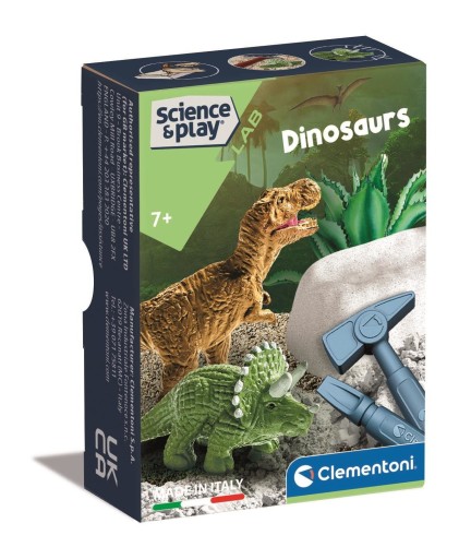 CLEMENTONI NAUKOWA Skamieniałości - Dinozaury Zestaw Mini, wykopaliska