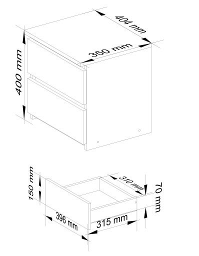 Akord szafka nocna CL2 40 cm sonoma / biała 40 x 40 x 35