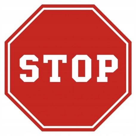 Sign bhp foil sticker piktogram stop 315x315, №0