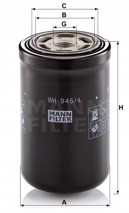 Filtras hidraulinis mann-filter wh 945/4