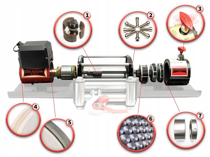 ЛЕБІДКА 13000ХД ДРАКОНА ЛЕБІДКИ 12В ЛЕБІДКИ ЕВАКУАТОРА 6 ТОНН ...