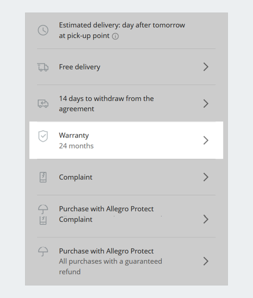 warranty-offer page