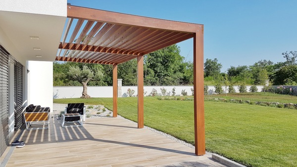 Pergola so strechou - aplikácia